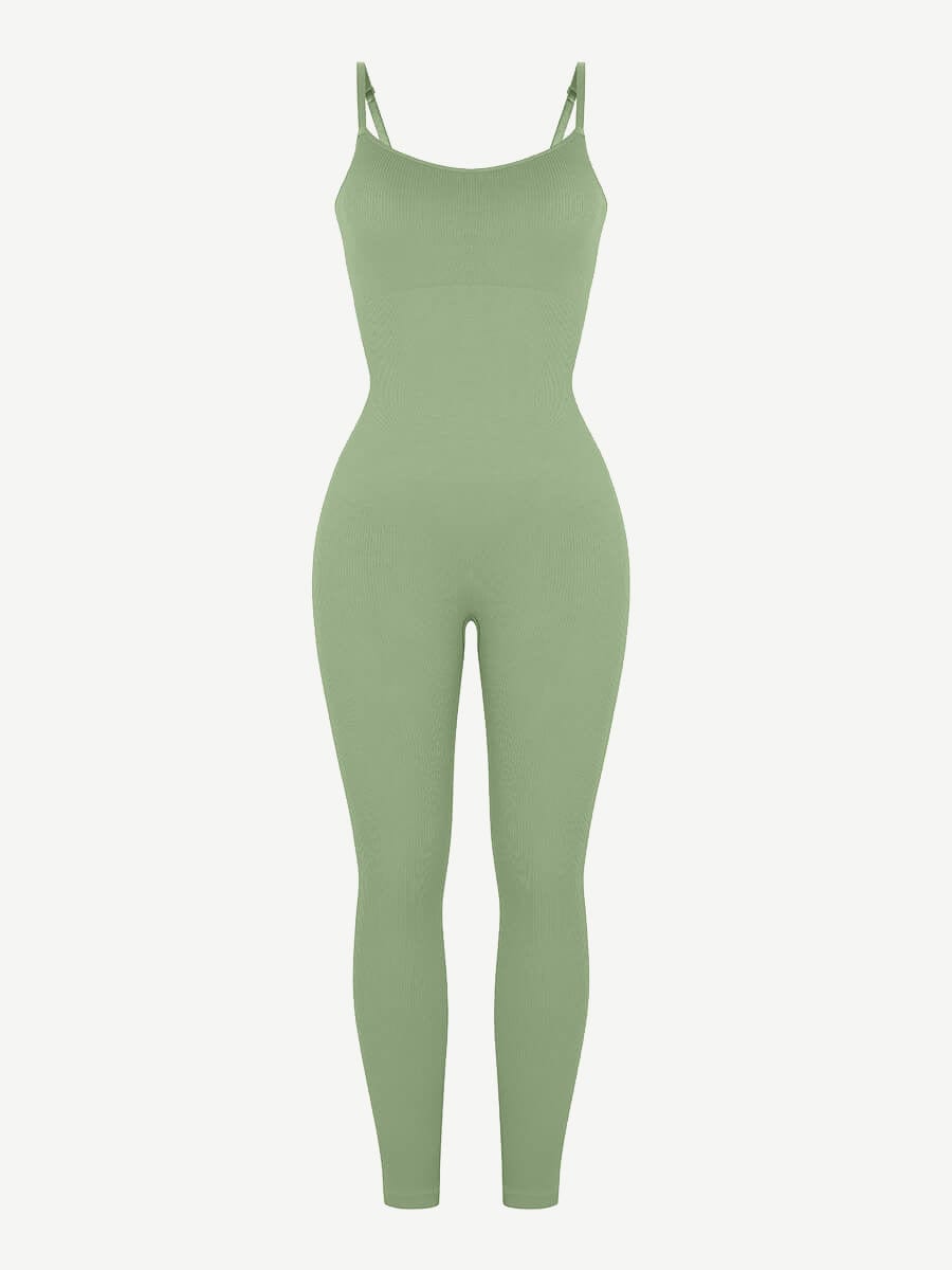 High-Stretch Tummy Control Jumpsuit with Removable Pads - Auxieswear