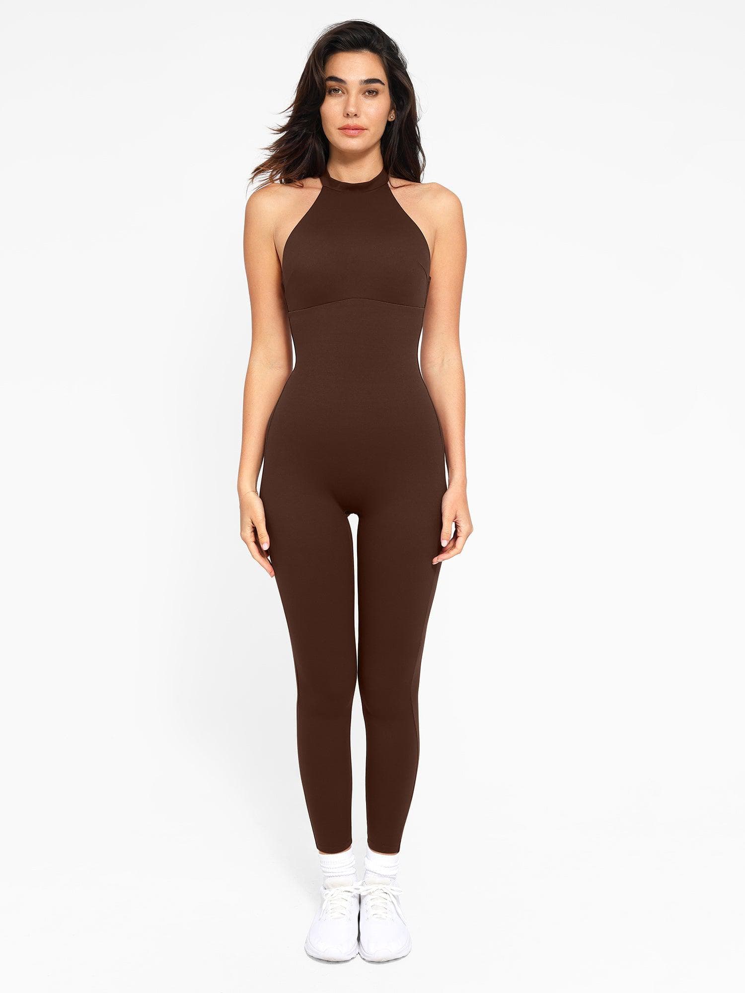 One-Piece Halter Thigh Slimming Jumpsuit - Auxieswear