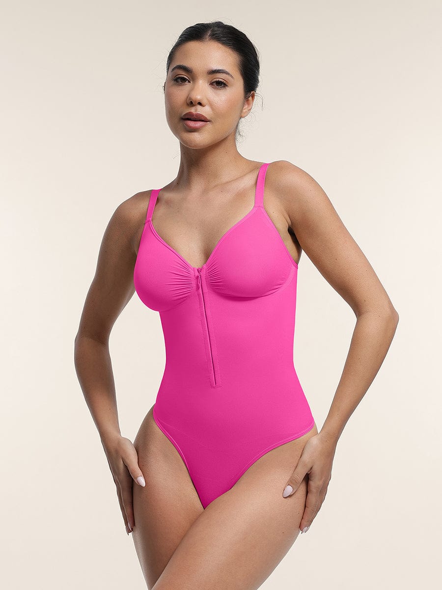 Plunge Chest Support with Inner Clips Bodysuit - Auxieswear