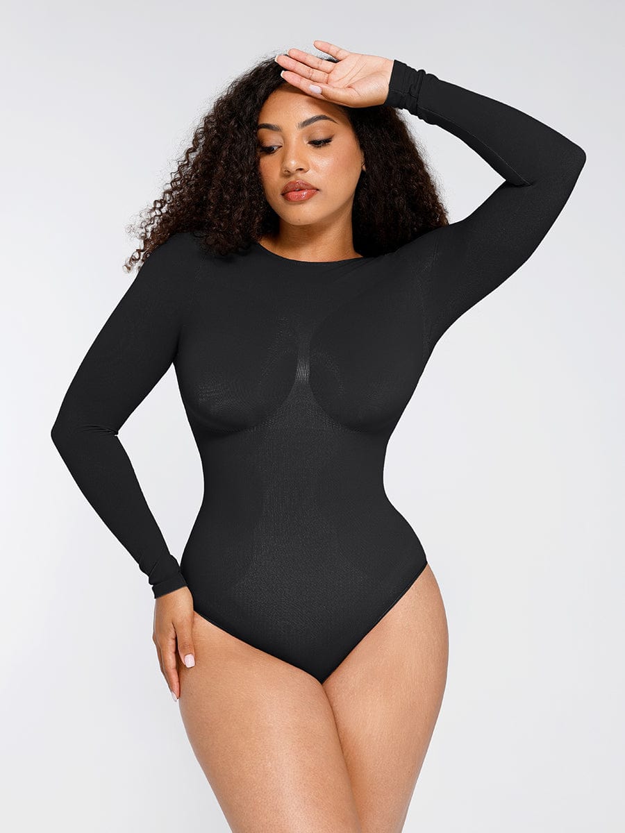 Long Sleeve Bust & Waist Support Bodysuit - Auxieswear