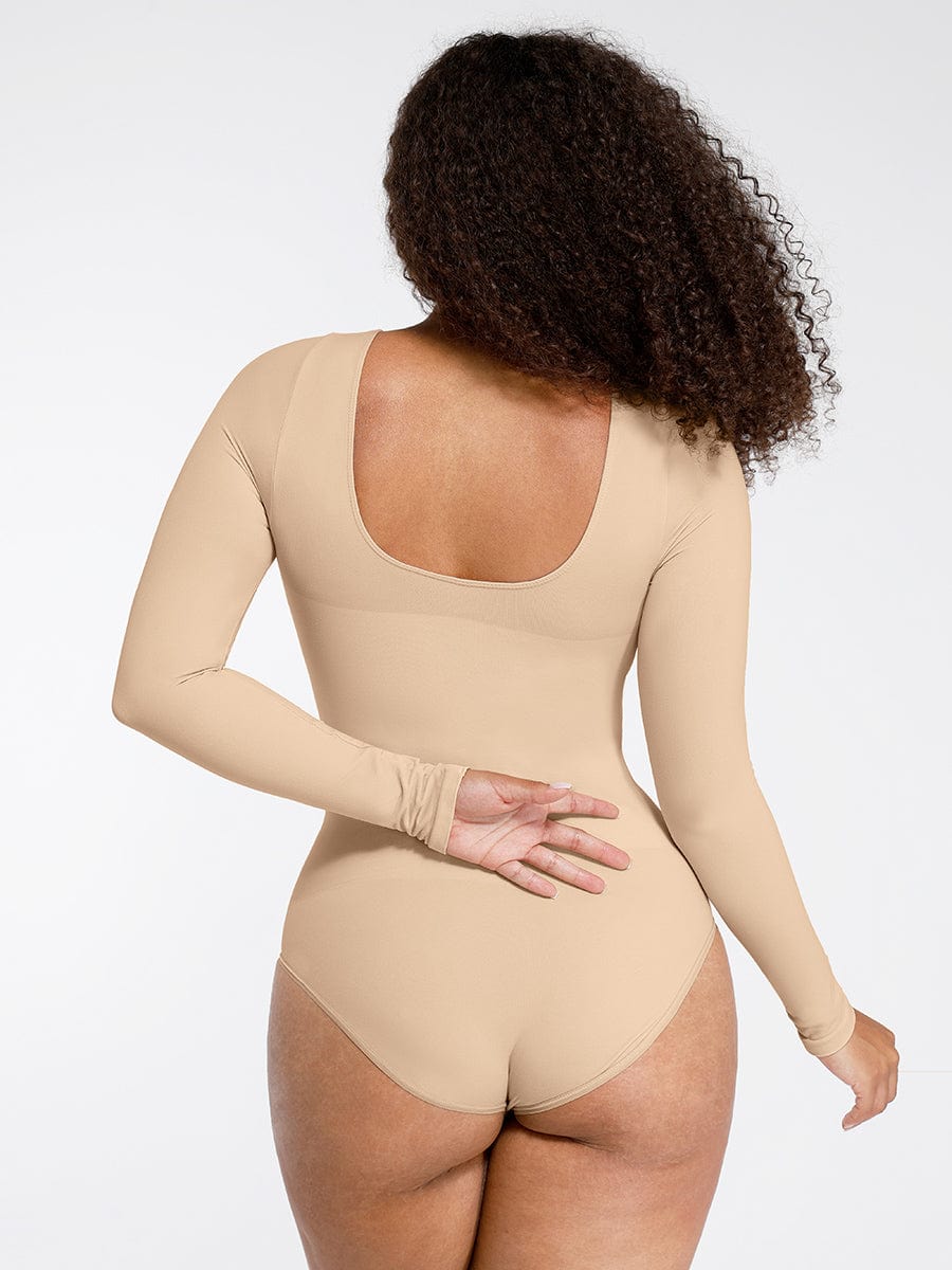 Long Sleeve Bust & Waist Support Bodysuit - Auxieswear