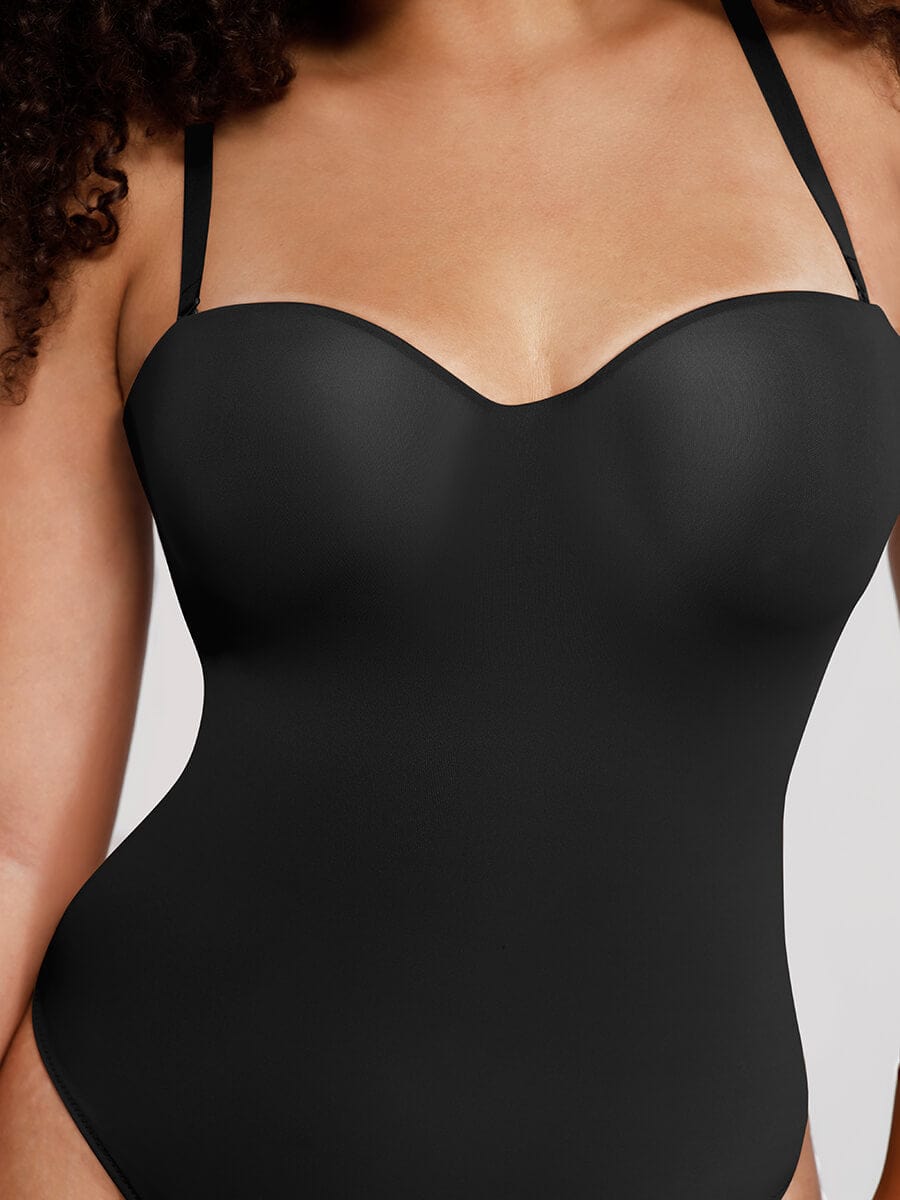 Waist & Abdomen Shaping Bodysuit With Removable Straps - Auxieswear