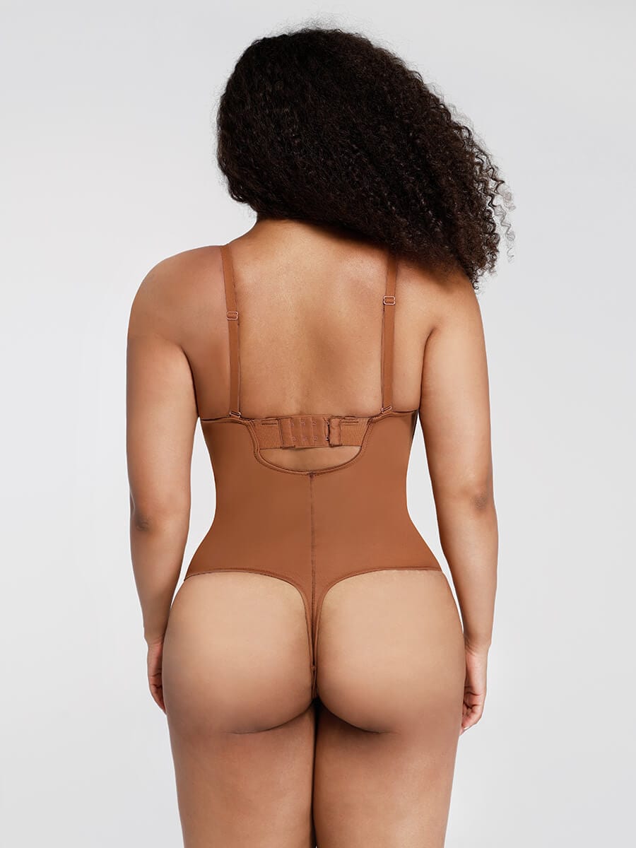 Waist & Abdomen Shaping Bodysuit With Removable Straps - Auxieswear