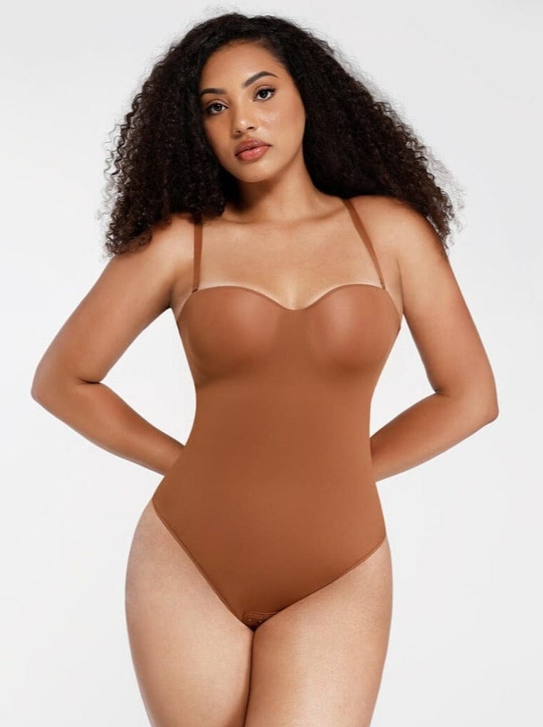 Waist & Abdomen Shaping Bodysuit With Removable Straps - Auxieswear
