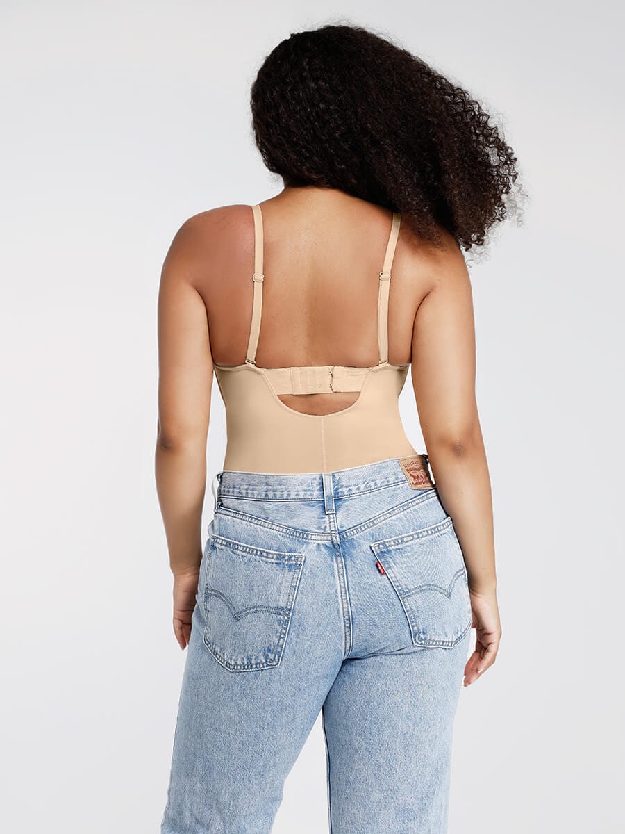 Waist & Abdomen Shaping Bodysuit With Removable Straps - Auxieswear