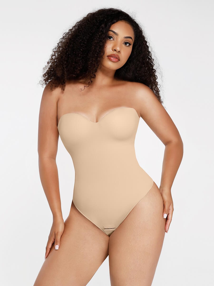 Waist & Abdomen Shaping Bodysuit With Removable Straps - Auxieswear