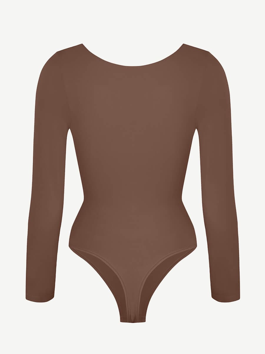 Long Sleeve Chest & Tummy Control Bodysuit - Auxieswear