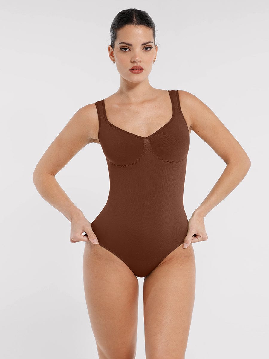 Diamond Neck Bust & Waist Control Bodysuit - Auxieswear