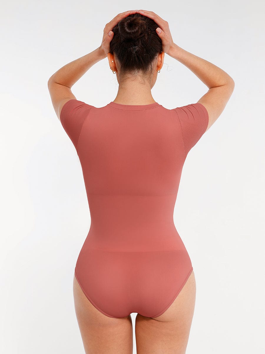 Short Sleeve Waist and abdomen Sculpt Bodysuit - Auxieswear