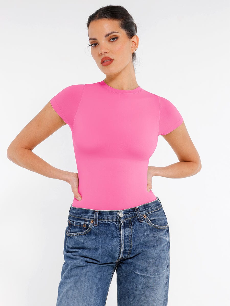 Short Sleeve Waist and abdomen Sculpt Bodysuit - Auxieswear