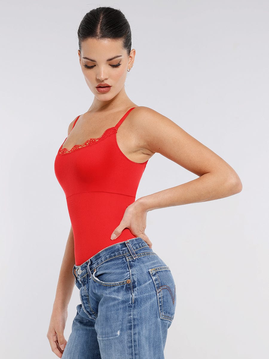 Lace Waist & Abdomen Shaping Bodysuit - Auxieswear