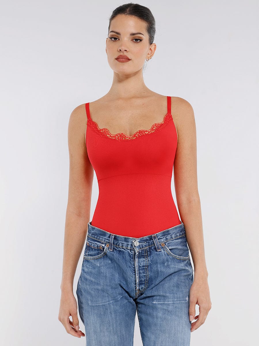 Lace Waist & Abdomen Shaping Bodysuit - Auxieswear