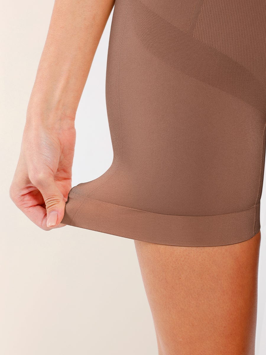Seamless Mid-Waist Tummy Control Thigh Slimmer - Auxieswear