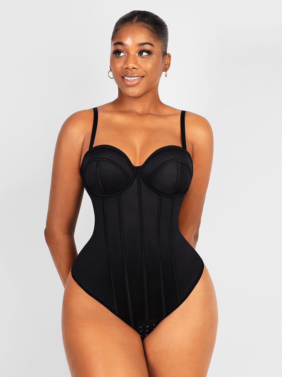 Corset-Style Bodysuit with Underwire Cups - Auxieswear