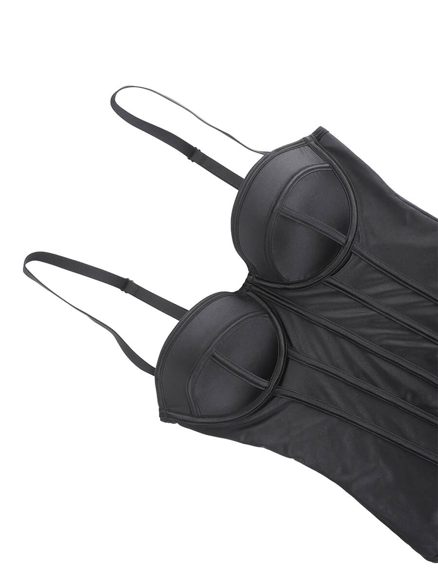 Corset-Style Bodysuit with Underwire Cups - Auxieswear