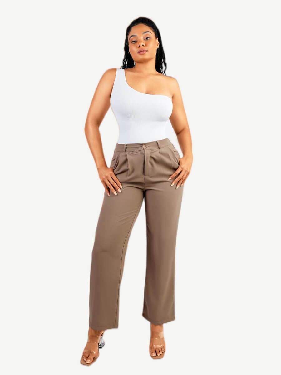 One-Shoulder Waist & Belly Sculpting Bodysuit - Auxieswear