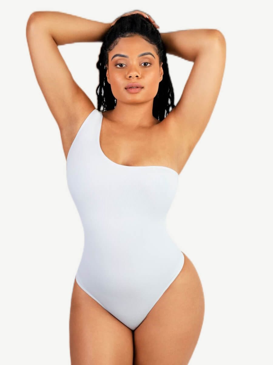 One-Shoulder Waist & Belly Sculpting Bodysuit - Auxieswear