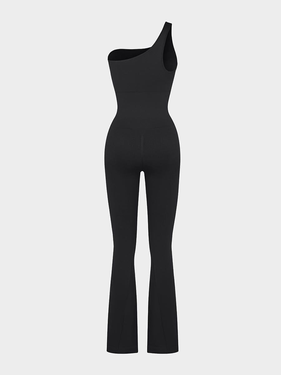 Off-Shoulder Shaping Jumpsuit with Flared Legs - Auxieswear