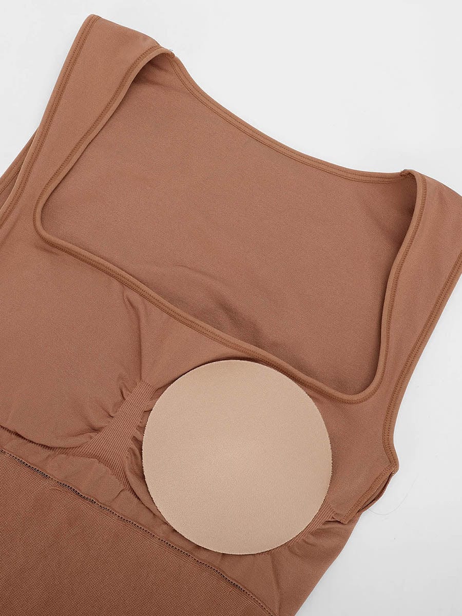 Waist Control Long Shaping Dress With Spaghetti Straps - Auxieswear