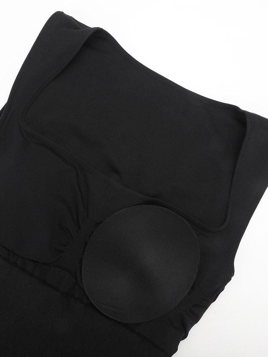 Waist Control Long Shaping Dress With Spaghetti Straps - Auxieswear