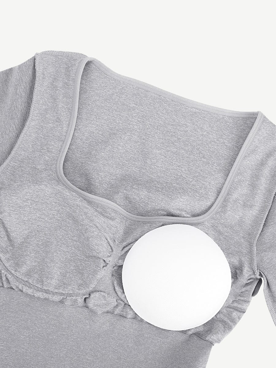 Retro Square Neck Waist Control Dress With Removable Bra Pads - Auxieswear