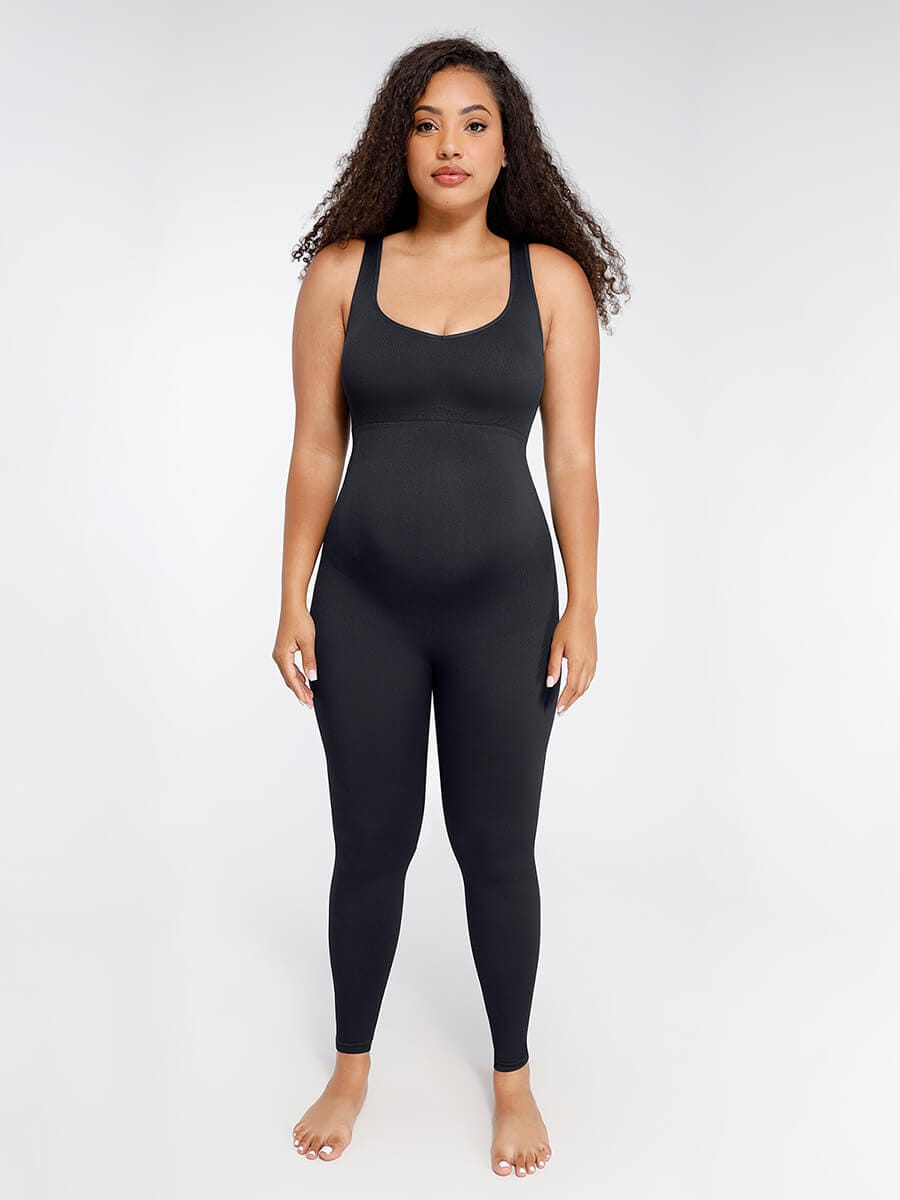 Back Lifting Abdominal Support Maternity Jumpsuit - Auxieswear
