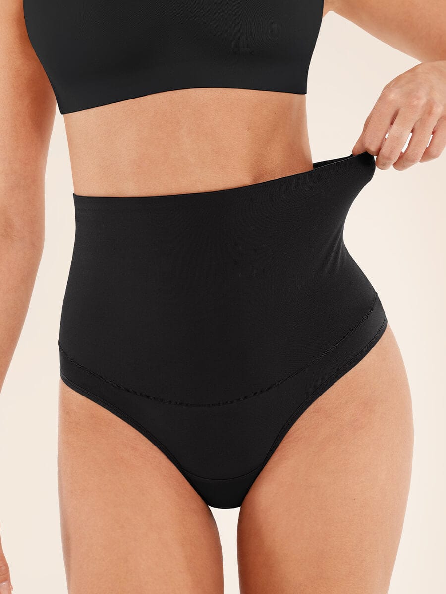 High Waist Tummy Control Thong Panties - Auxieswear