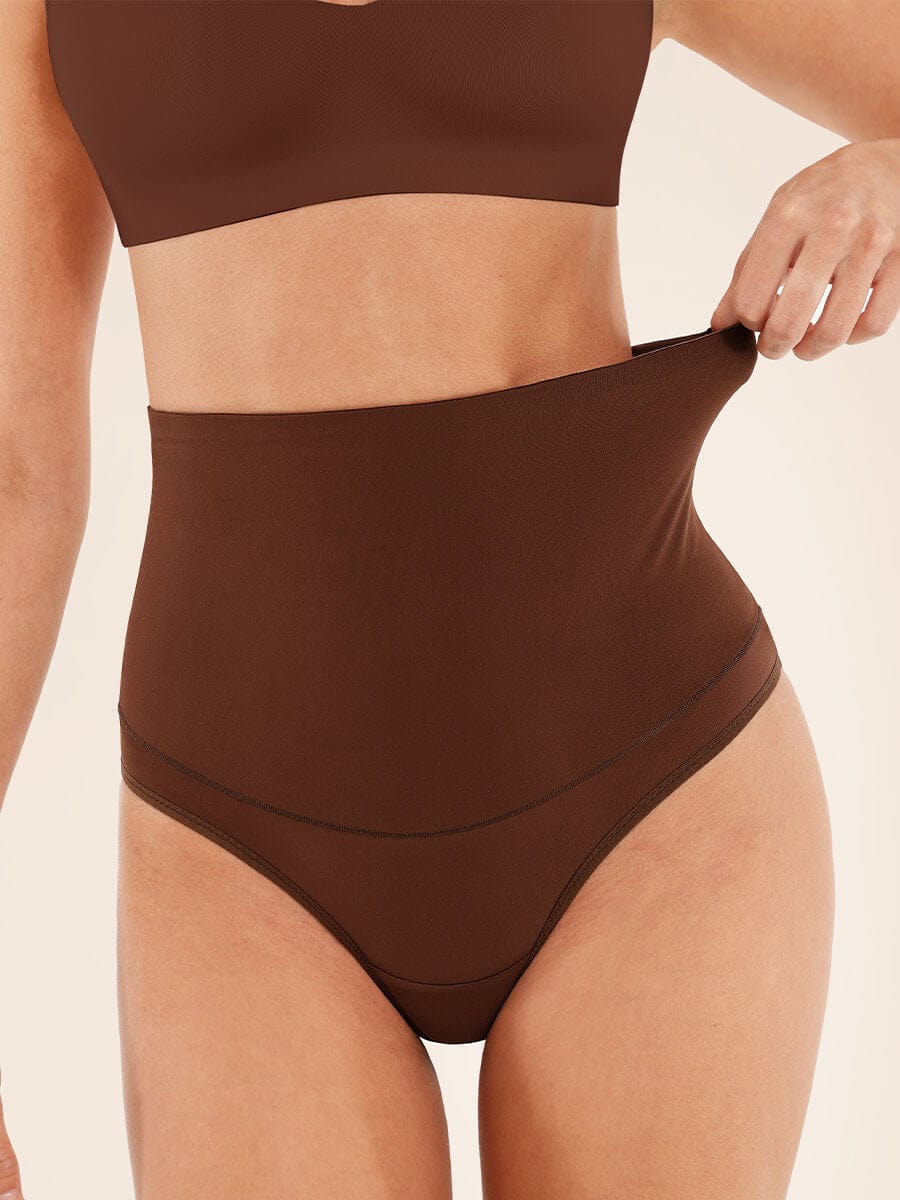 High Waist Tummy Control Thong Panties - Auxieswear