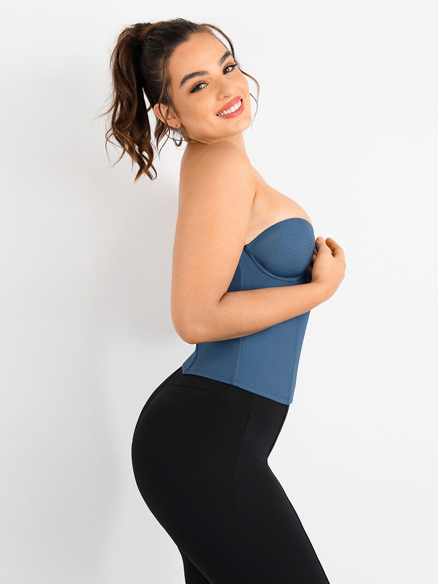 Denim-Style Waist Chincher with Adjustable Back Drawstring - Auxieswear