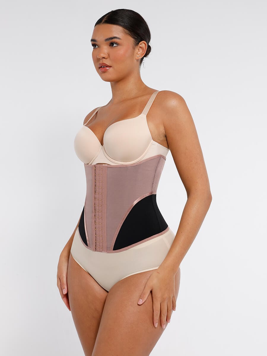 Breathable Mesh Waist Cincher with 9 Steel Bones - Auxieswear