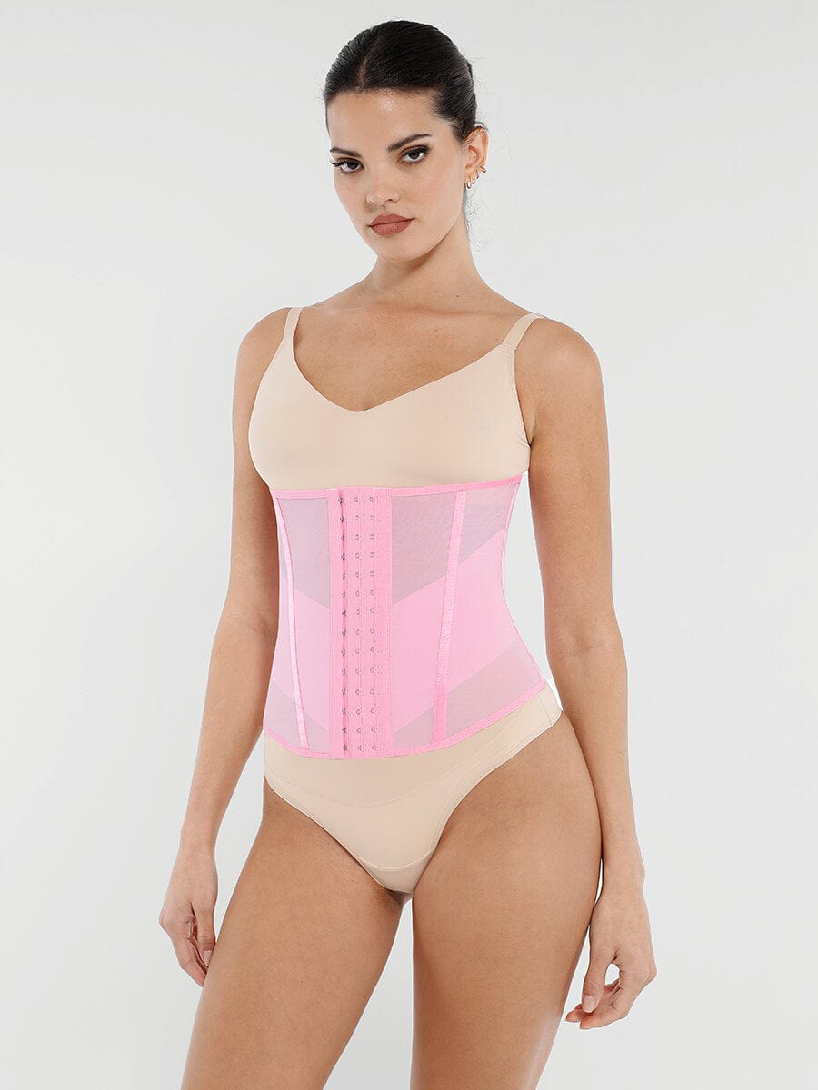 Breathable Mesh Waist Cincher with 7 Steel Bones - Auxieswear