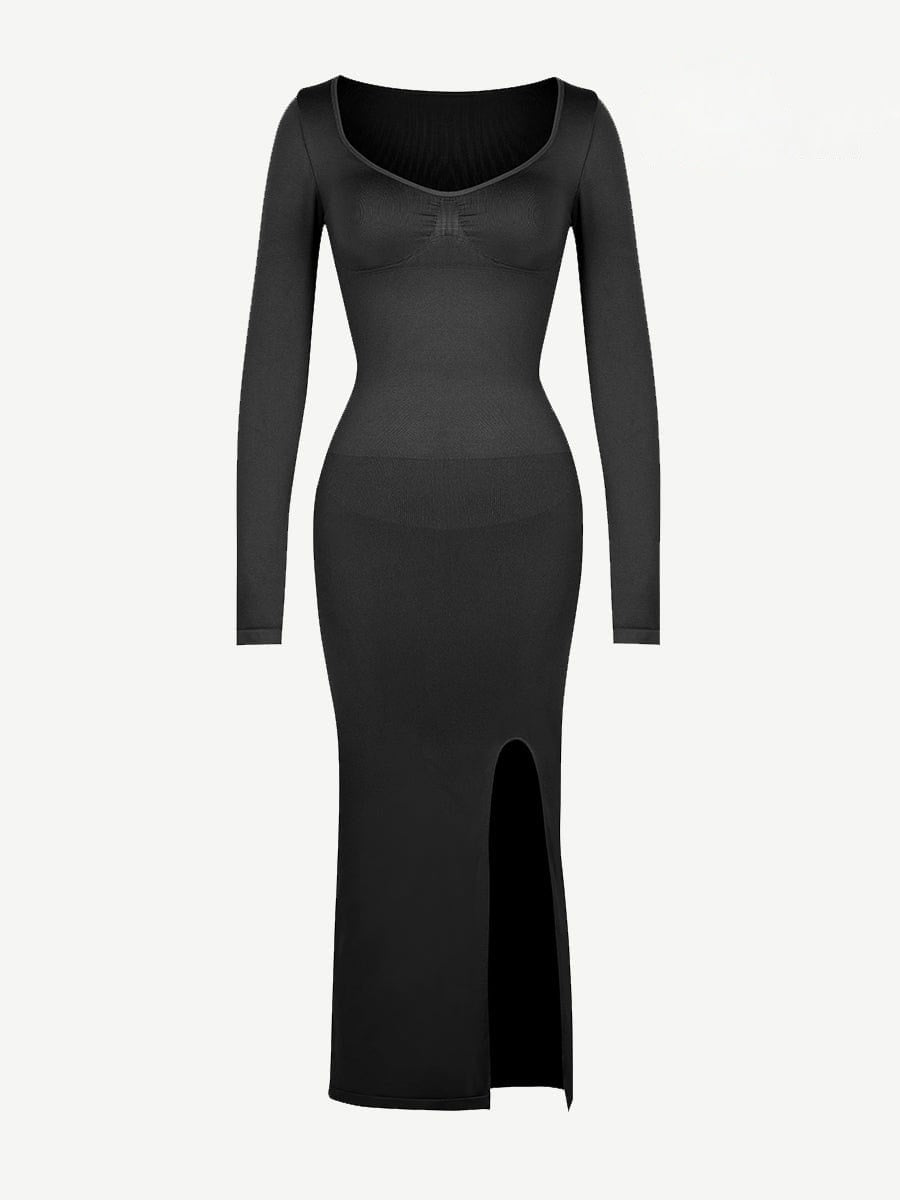 High Side Slit Bust & Tummy Shaping Dress - Auxieswear