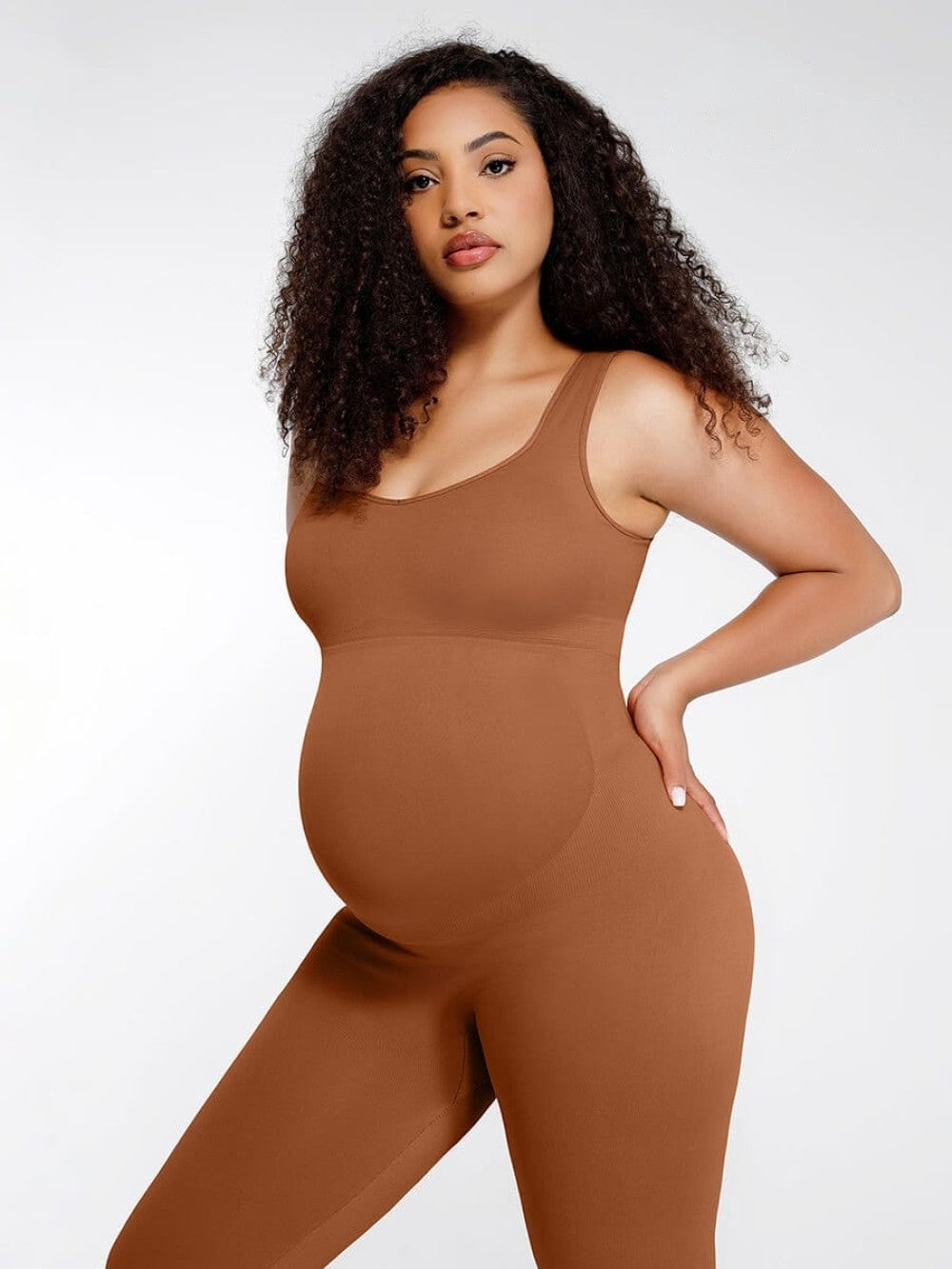 Back Lifting Abdominal Support Maternity Jumpsuit - Auxieswear