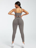 Crisscross Straps Tops & High Waist Leggings