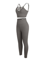 Crisscross Straps Tops & High Waist Leggings