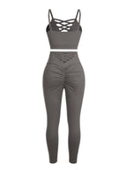 Crisscross Straps Tops & High Waist Leggings