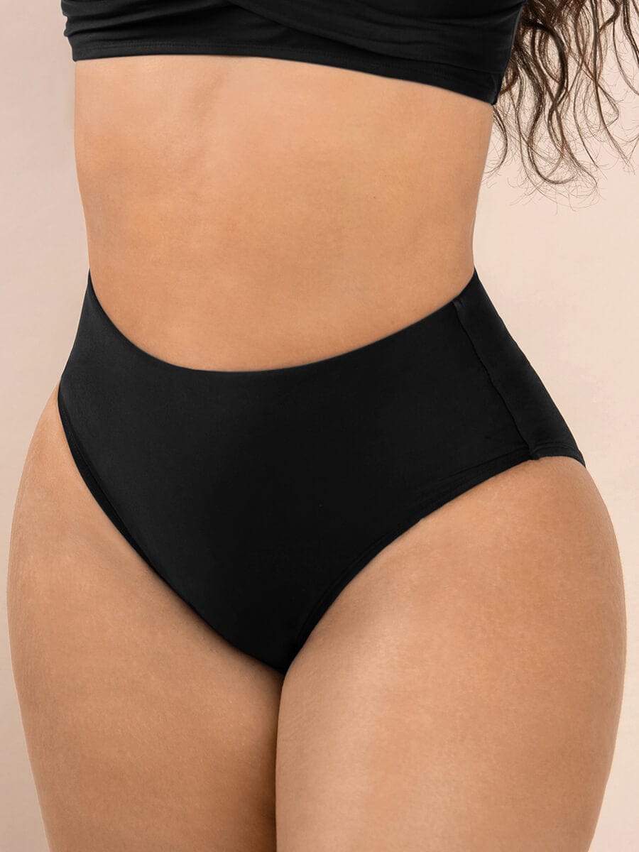 Sculpting High Waist One Piece Bikini Bottoms - Auxieswear