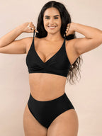 Cross Front One Piece Swimsuit Top with Adjustable Straps