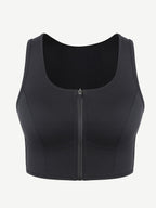 Front Zipper High Support Sports Top Bra