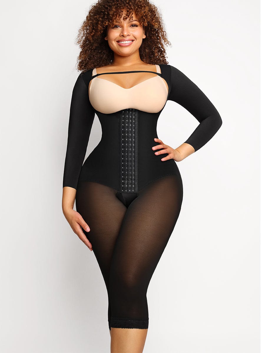 Knee-Length U-Shaped Tummy and Thighs Slimming Full Body Shaper - Auxieswear