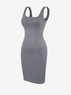 Square Neck Snatched Body Shaping Dress