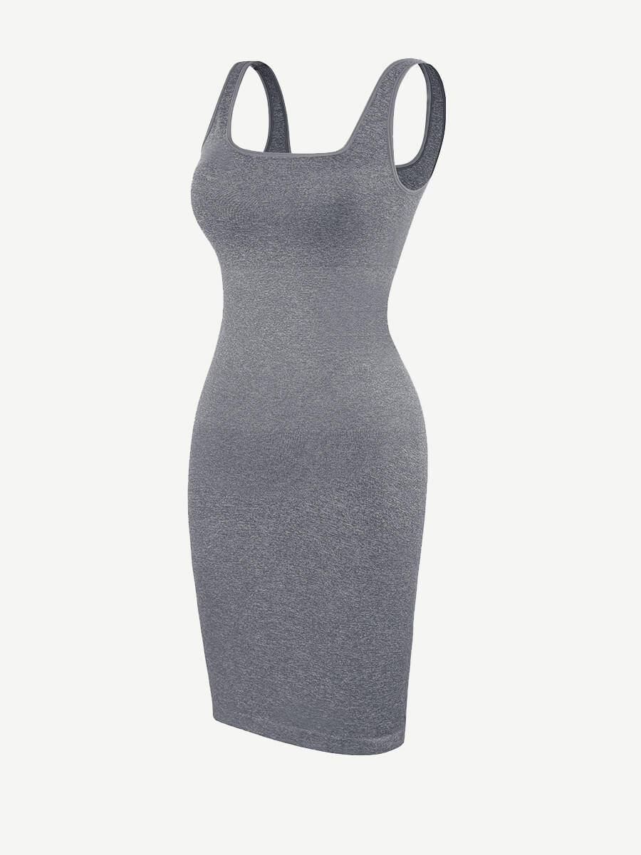 Square Neck Snatched Body Shaping Dress - Auxieswear