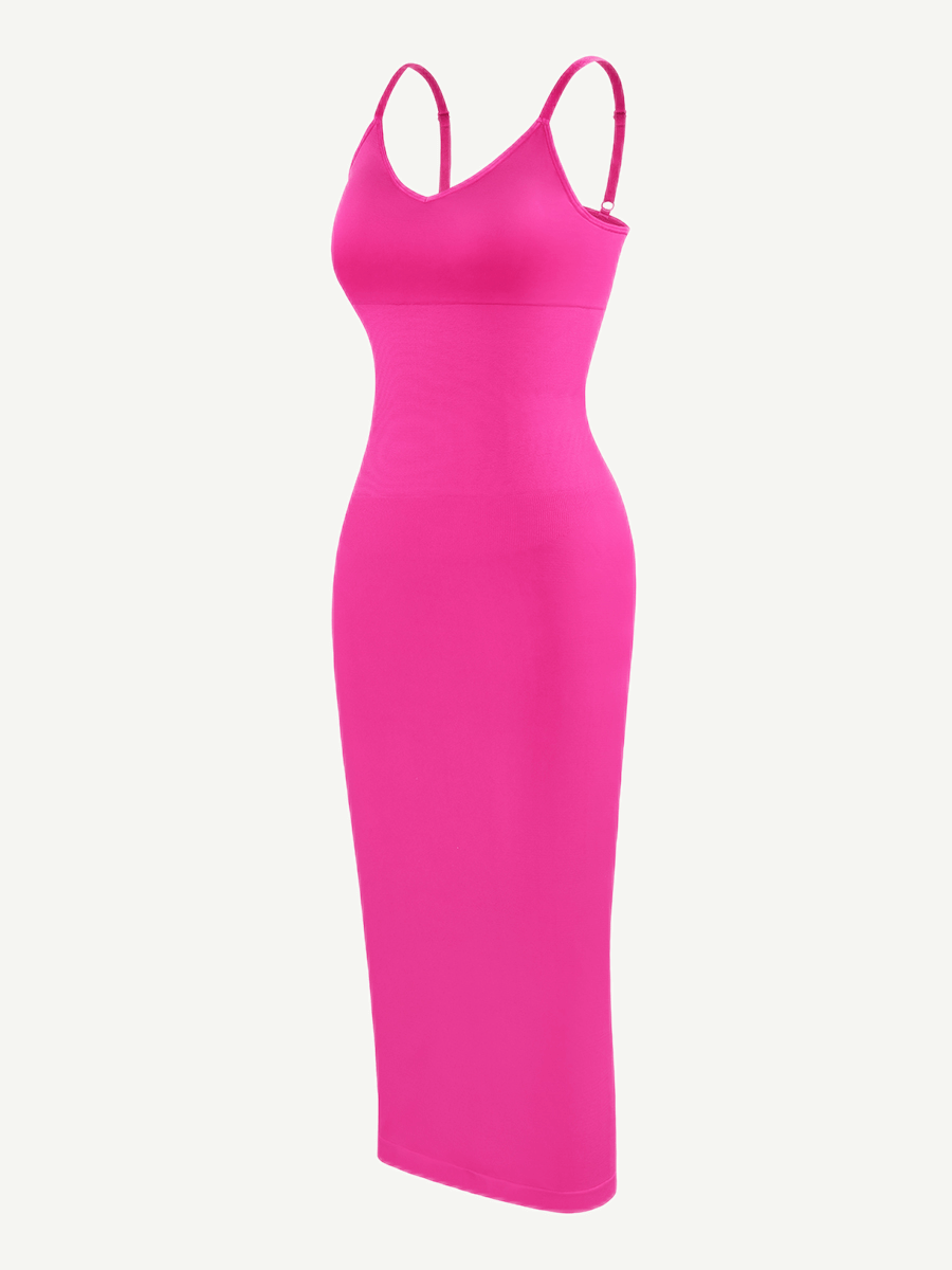 V-Neck Body Shaping Midi Dress