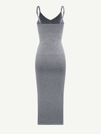 V-Neck Body Shaping Midi Dress