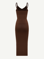 V-Neck Body Shaping Midi Dress