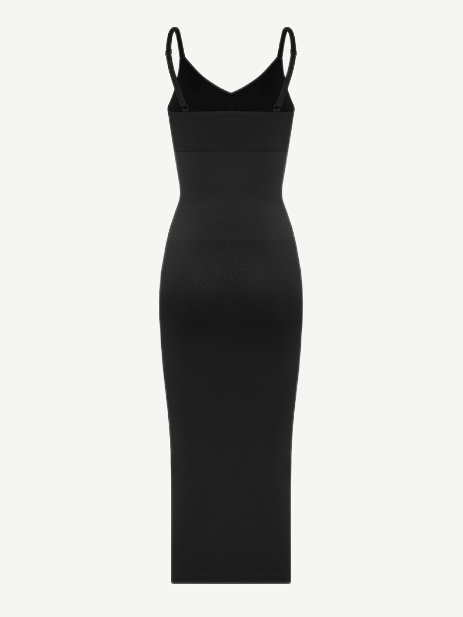 V-Neck Body Shaping Midi Dress