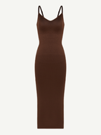 V-Neck Body Shaping Midi Dress