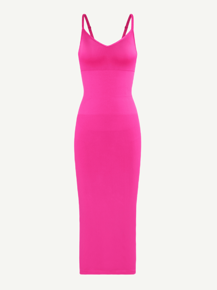 V-Neck Body Shaping Midi Dress