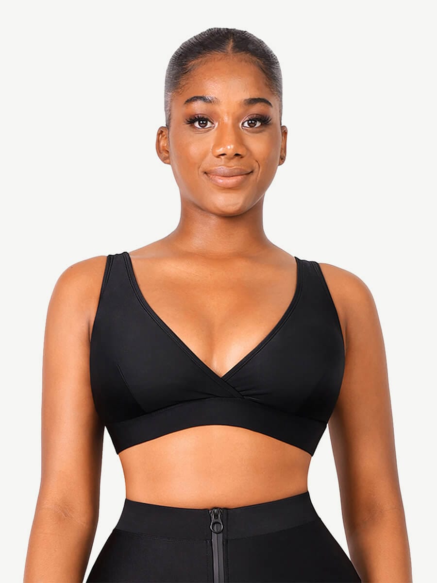 Bikini Top with Surplice Neck & Adjustable Straps - Auxieswear