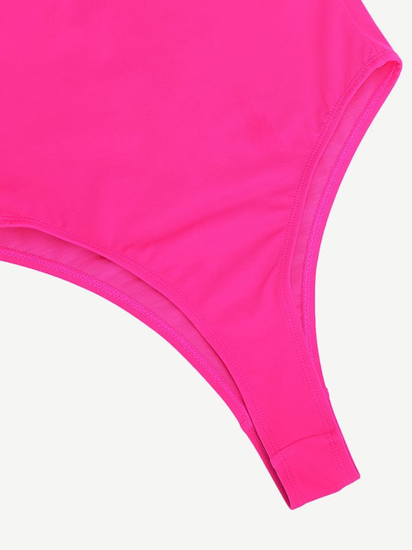 Tummy Control One-Piece Swimsuit with Waterproof Zip Line